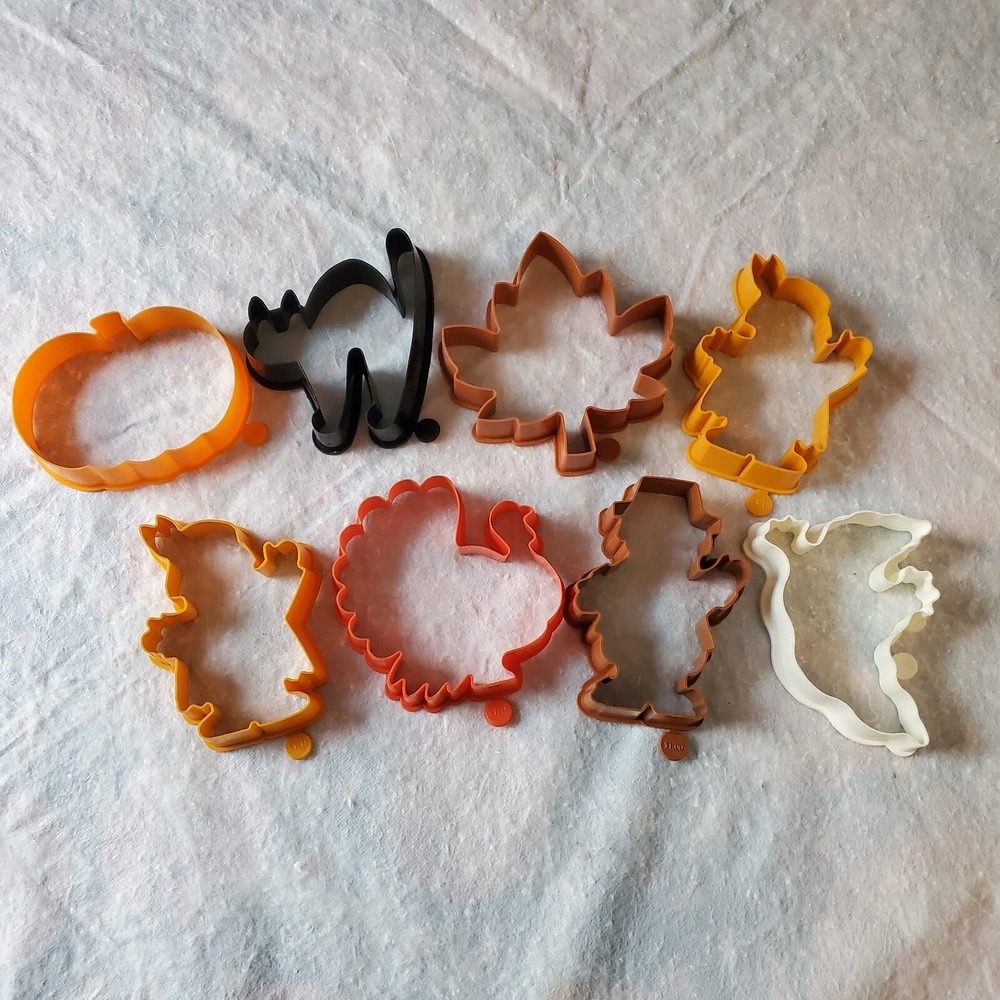 Vintage Hallmark Fall Cookie Cutter Lot 8 Thanksgiving‎ fall Halloween